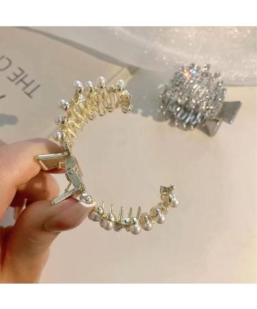 6 Pcs Pearl Rhinestone Hair Claw Clips for High Ponytail | Non-slip High Ponytail Fixed Hair Clip for Thick Long Hair - Buy Online on GoSupps.com