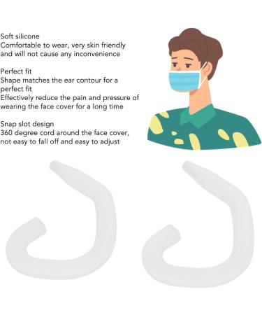5 Pairs Ear Brackets for Facial Cover | Comfortable Reusable Pain Relief Silicone Mask Accessories (White) - Perfect Fit & Easy to Wear - Buy Online on GoSupps.com