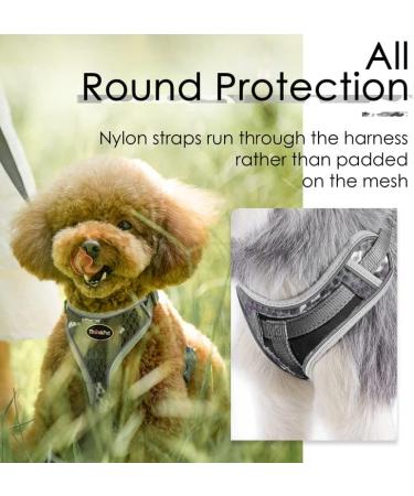 Thinkpet No-Pull Dog Harness Leash Set - Breathable & Adjustable for Small Medium Large Dogs | Safe & Reflective Gray Harness (1 Pack) - Buy Online on GoSupps.com