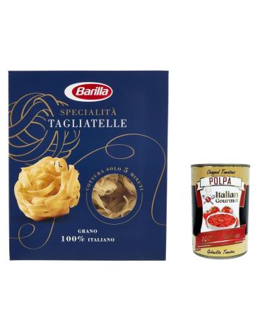Italian Gourmet E.R. Barilla Specialty Tagliatelle Pasta 100% Italian Pasta 500g + Italian Gourmet Pulp 400g Pack of 20