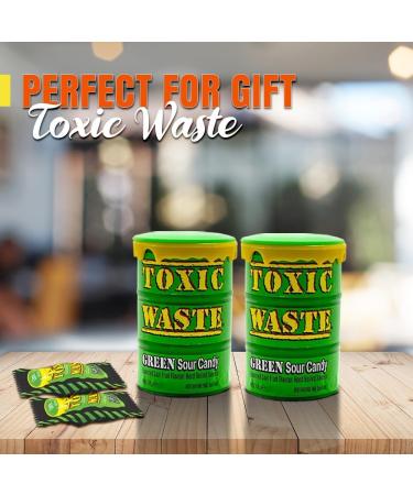 VR ANGLE Toxic Waste 4 x Green Sour Candy Drums Ultra Sour Tiktok Trend Retro Sweets Candy Perfect For Halloween Trick or Treat Birthday - Each Drum 42g - Sold By VR Angel - Buy Online on GoSupps.com