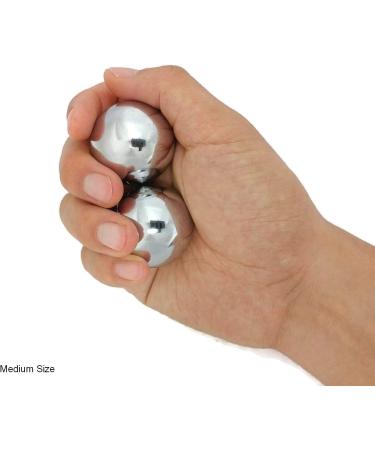 Top Chi Chrome Baoding Balls with Bamboo Stand - Medium 1.5 Inch - Hand Therapy & Stress Relief - Buy Online on GoSupps.com