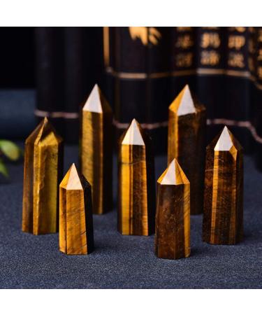 Natural Tiger Eye Stone Crystal Point - 60-70mm Mineral Ornament for Home Decor & DIY Gifts - Buy Online on GoSupps.com