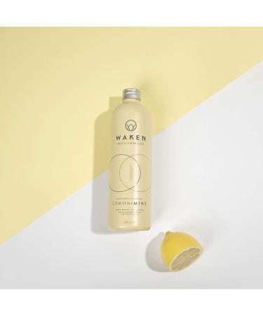 Waken Lemon Mint Mouthwash 500ml - Alcohol-Free, Vegan, Eco-Friendly, Fluoride-Enriched for Fresh Breath - Natural Ingredients - Buy Online on GoSupps.com