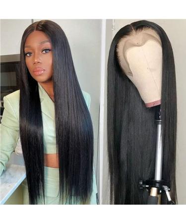 Missyvan Long Straight Lace Front Wig - Black Synthetic Hair, Light Yaki, Heat Resistant, Natural Look - Buy Online on GoSupps.com