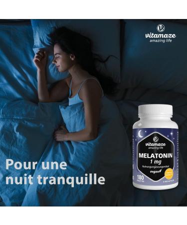 Melatonin Sleep Adult 180 Vegan Micro-Tablets (6 Months) Fast and Restorative Sleep 1mg of Melatonin per Daily Dose No Undesirable Additives - Buy Online on GoSupps.com