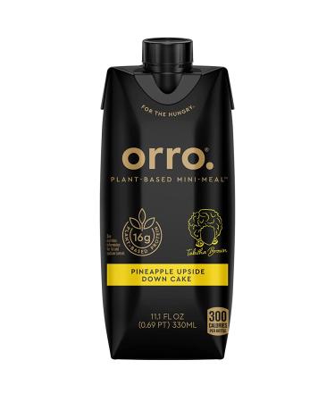 Orro Pineapple Upside Down Cake Plant-Based Meal Replacement Drink - 16g Protein, 23 Vitamins, No Soy, Dairy, Artificial Sweeteners - Buy Online on GoSupps.com
