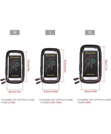 ROTTO XL Bike Phone Mount - Anti-shake Waterproof Holder with 360 Rotation | Handlebar Bag for Bicycle - Black (Three Sizes) - Buy Online on GoSupps.com