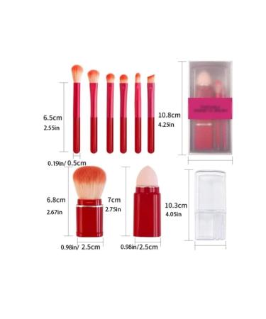 Portable Red Makeup Brush Set with Transparent Storage Box - Lightweight & Functional Brush Sets for Travel - Buy Online on GoSupps.com
