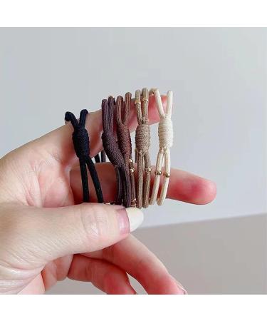 Jseng 10 Pcs Hair Ties with Golden Bead for Women Girls - No Damage Ponytail Holders Bracelets - Elastic Hair Bands for Thick Hair (5 Colors) - Buy Online on GoSupps.com