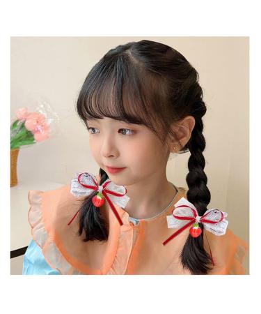 Blessi Women Hairpin Strawberry Lace Lolita Hair Accessory 1 Pair - Red 6 - Buy Online on GoSupps.com
