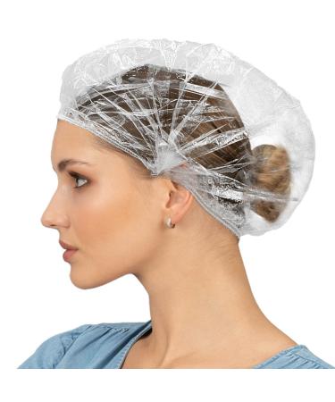 Disposable Clear Shower Caps  30 Pcs Thickened Large Plastic Hair Processing Cap  Head Cover for Deep Conditioning Hair Solon Spa Kitchen Travel  Bath Hat for Women Men Hotel Home