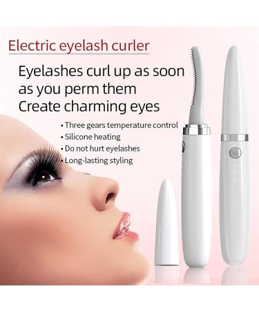 Heated Eyelash Curler Electric Heated Eyelash Curler USB Rechargeable Eyelash Curler with 3 Temperature Settings white - Buy Online on GoSupps.com