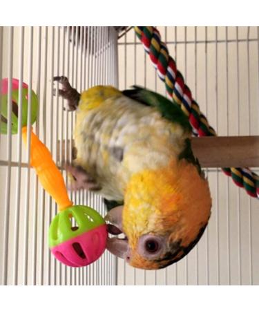 2 Pcs Bird Parrot Toy Rattle Birds Fun Exercise Plastic Double-Headed Bell Pet Toys - Buy Online on GoSupps.com