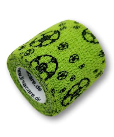 Lisacare pavement tape - 12 rolls 5cm wide - self -adhering elastic for children - huge color and motif selection - bandages for comforting (football) football 12
