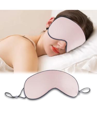 Sleep Mask Silk Sleeping Eye Mask for Women Men Double Sided with Adjustable Ear Loops Eye Cover Light Comfy Blindfold for Travel Yoga Nap (Pink/Navy Blue)