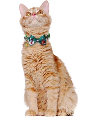 Lamphyface Christmas Cat Collar Breakaway with Bow Tie and Bell - Adjustable Safety Red+Green - Buy Online on GoSupps.com