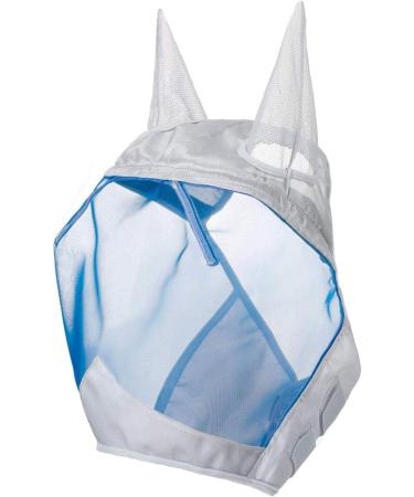 Harrison Howard Caremaster Thick Fleece Fly Mask for Horses | UV Protection & Ear Cover | Hawaiian Blue & Silver/Blue Pony Sizes - Buy Online on GoSupps.com
