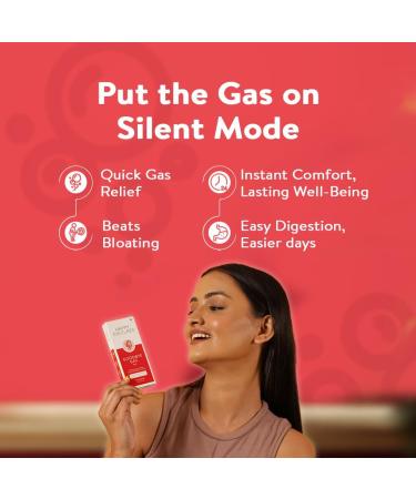 Happy Cultures Goodbye Gas - Chewable Gas Relief Capsules for Bloating & Indigestion | 50mg Simethicone | 30 Count - Digestive Health Solution - Buy Online on GoSupps.com