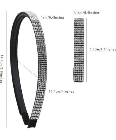 scicent Hairbands Women 3 Pieces Headwear Set 1 Rhinestone Headbands and 2 Crystal Hair Clips Fashion Non-Slip Hair Band Birthday Weddding Hair Hoop Embellished Hair Accessories - 23505 - Buy Online on GoSupps.com