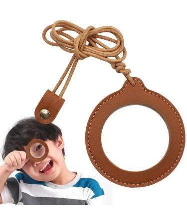 Magnifying Glass Necklace Vintage Leather Strap Necklace Magnifying Glass Magnifier Pendant Magnifier for Book Magnifier Pendant Leather Holder - Buy Online on GoSupps.com