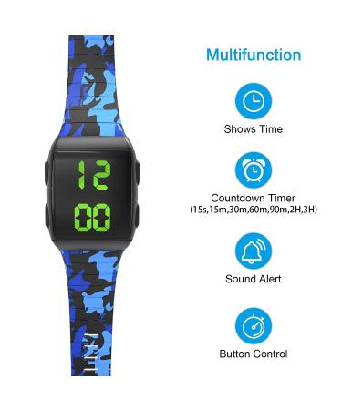 Potty Training Timer Watch | Rechargeable & Water Resistant | Smart Sensor for Babies, Toddlers, Kids | Easy Set-Up & Wear | Countdown Timer (Blue) - Buy Online on GoSupps.com