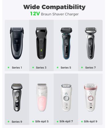 12V UK Plug Charger Cable for Braun Shaver Series 5 3 9 7 1 - Silk-Epil 9 7 5 Wet&Dry Electric Razor Charging Cable - Compatible with 5544 3040S 5409 7220 5377 - Newding - Buy Online on GoSupps.com