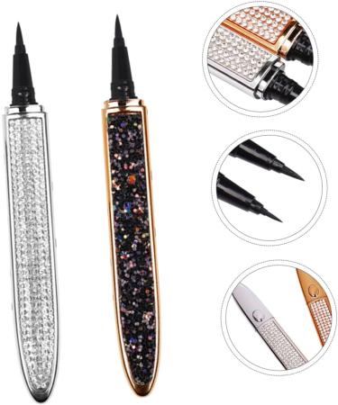 FOYTOKI 4 Pcs Diamond Eyeliner Waterproof Eyeliners Liquid Eye Liner Eyeliner Liquid Pen Silver Black - Buy Online on GoSupps.com