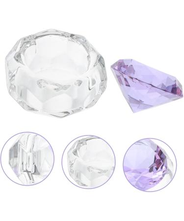 Housoutil Nail Art Crystal Cup To Go Plates with Lids Nail Salon Supply Crystal Nail Art Cup Manicure Dish Bowl Glass Nail Manicure Cup Purple White Crystal Liquid Powder - Buy Online on GoSupps.com