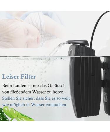 Buy Fedour Aquarium Filter 600L - Adjustable Ultra Quiet 8W Filter for 20-600L Fish & Turtle Tanks - Dual Water Outputs - Buy Online on GoSupps.com