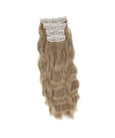Ipetboom Hair Extension Set of Four Natural Hair Wigs Light Brown Hair Extensions Gabor Wigs for Women Curly Wig Women Hairpiece Wavy Wig Miss Curls High Temperature Wire Pad Hair
