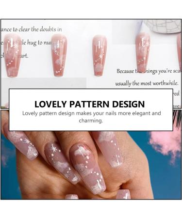 LALAFINA Cloud Nail Stickers French Nail Sticker Stickers for Nails Nail Art Sticker Nail Stickers for Nail Art Stickers Waterproof Press on Nails Long False Nails Artificial Decorate Abs - Buy Online on GoSupps.com