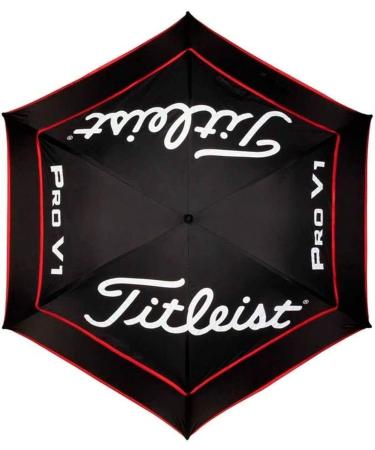 Titleist Tour Double Canopy Golf Umbrella - Black/Red - Weatherproof and Durable - Buy Online on GoSupps.com