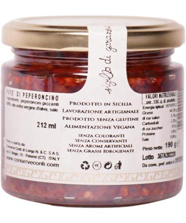 Canned Conti Extra Virgin Olive Oil Hot Chili Pate | 212ml Jar | Handmade Sicilian - Buy Online on GoSupps.com