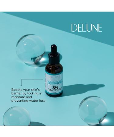 Delune 3% Hyaluronic Aloe Face Serum - Rejuvenating Skin Care for Enhanced Elasticity Radiance & Strengthened Barrier (30ml) - Buy Online on GoSupps.com