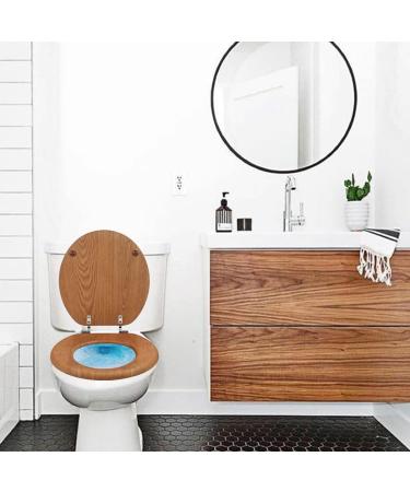 Burlywood Round Wooden Toilet Seat for American Standard Size - Easy to Install - Buy Online on GoSupps.com