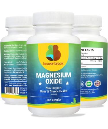 Beaver Brook Magnesium Oxide 500mg - Supports Healthy Bones & Teeth - Non-GMO, Gluten-Free - 120 Softgels - Buy Online on GoSupps.com
