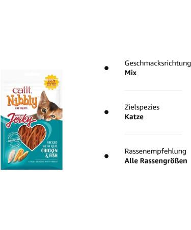 Buy Catit Nibbly Jerky Chewing Strips for Cats - Chicken & Fish 30g | International Shipping Available - Buy Online on GoSupps.com