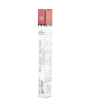 Beauty Made Easy: Vegan Moisturising Matte Lipstick - Mighty Matte RUBY | Plastic-Free Shea Butter Formula - Buy Online on GoSupps.com