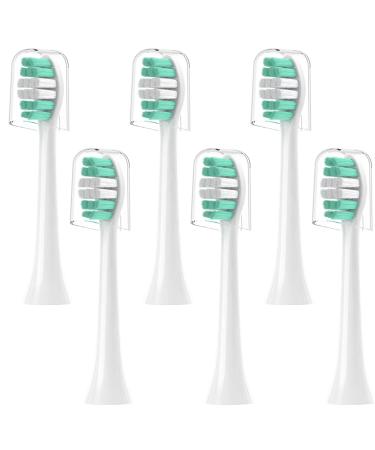 6 Pack Replacement Toothbrush Heads for Philips Sonicare Replacement Heads  for Phillips Sonicare Replacement Brush Head  Electric Toothbrush Heads for Sonic Care Brush White 6 Count (Pack of 1)