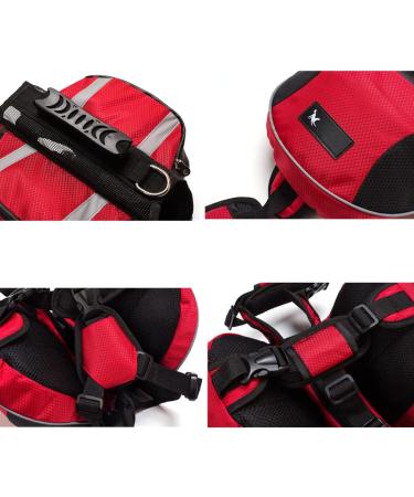 Reflective Waterproof Saddle Bag Backpack for Medium-Large Dogs | Adjustable Travel & Training Gear - Orange (28kg - 40kg) - Buy Online on GoSupps.com