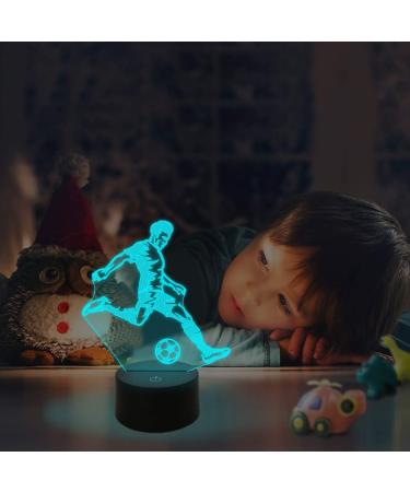 Soccer 3D Bedside Lamp FULLOSUN Football Hologram Illusion LED Night Light 16 Colors Changing Remote Control Sport Lover Bedroom Decoration Cool Birthday Gift for Kid Teen Boy - Buy Online on GoSupps.com
