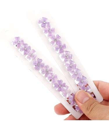 YISSION 20Pcs Mini Purple Flower Rhinestone Hair Clips | Wedding Bridal Accessories for Girls & Women - Buy Online on GoSupps.com