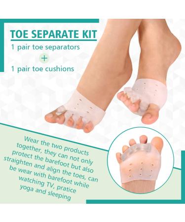 Toe Spreader Hallux Valgus Set | Pain Relief for Hammer Toe & Bunion - 2 Pairs of Toe Separators & Bunion Pads for Yoga & Sports - Buy Online on GoSupps.com