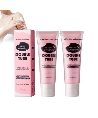 Cr me blanchissante double tube - 2 x 100 g - Hydratante - Pour une peau lisse et rayonnante - R duit les impuret s