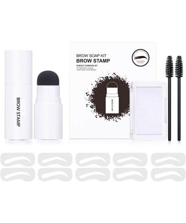 Step Eyebrow Stamp Kit -Waterproof Brow Stamp Stencil Set Long Lasting Eyebrow Makeup Tools with Eyebrow Soap Eyebrow Stamp 10 Eyebrow Stencils 2 Brushes for Women Girls Dtt - Buy Online on GoSupps.com