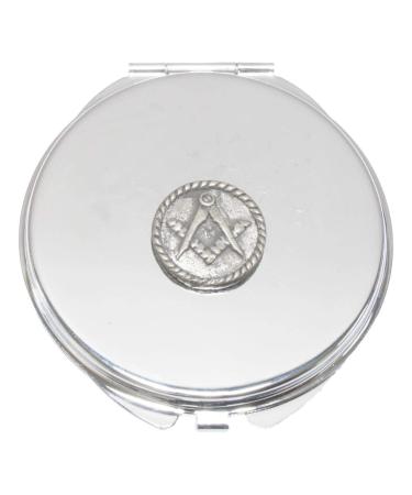 Masonic Round Compact Mirror Handbag Gift With Free Engraving 231