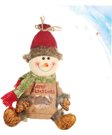 SEWOART Bag Snowman Pocket Candy Heart Shape Linen Pouch Transparent Christmas Favor Party Window - Buy Online on GoSupps.com