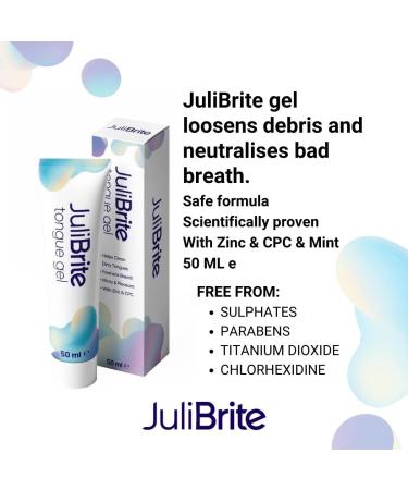 JuliBritrite Tongue Angel 50ml - Combat Bad Breath & Halitosis | 4-Piece Tongue Scraper & Cleaner Set for Fresh Breath & White Tongue - Buy Online on GoSupps.com