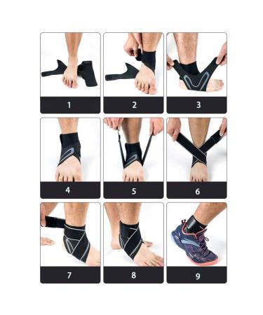 Foot Sleeve with Compression Wrap - Ankle Brace for Sports Protection & Pain Relief | S/M/L/XL Sizes | Black-Green - Ideal for Football Basketball Volleyball Running Plantar Fasciitis - Buy Online on GoSupps.com